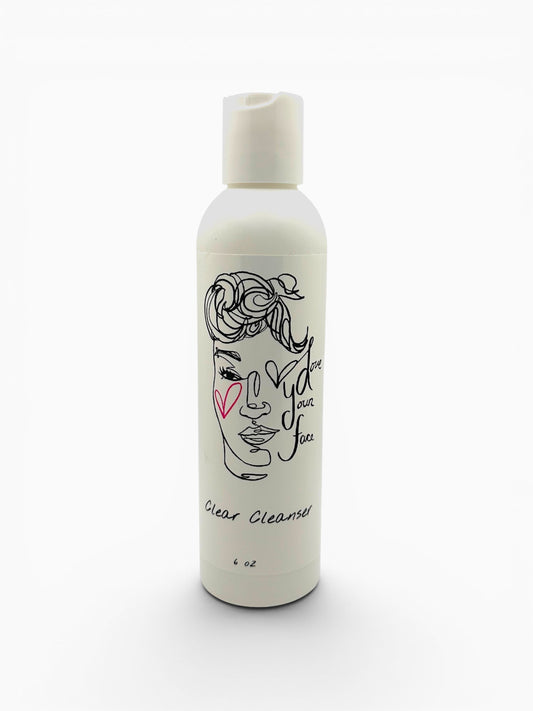 Tosa Wellness & Love Your Face Skincare LYF Clear Cleanser bottle for acne-prone skin with botanical extracts.